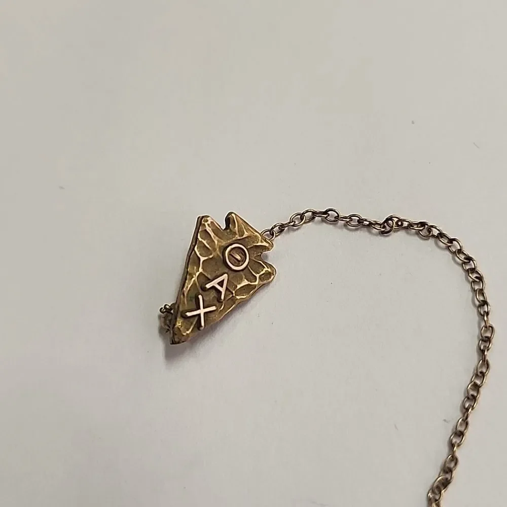 Theta Delta Chi Pin With Chain Gold Filled
